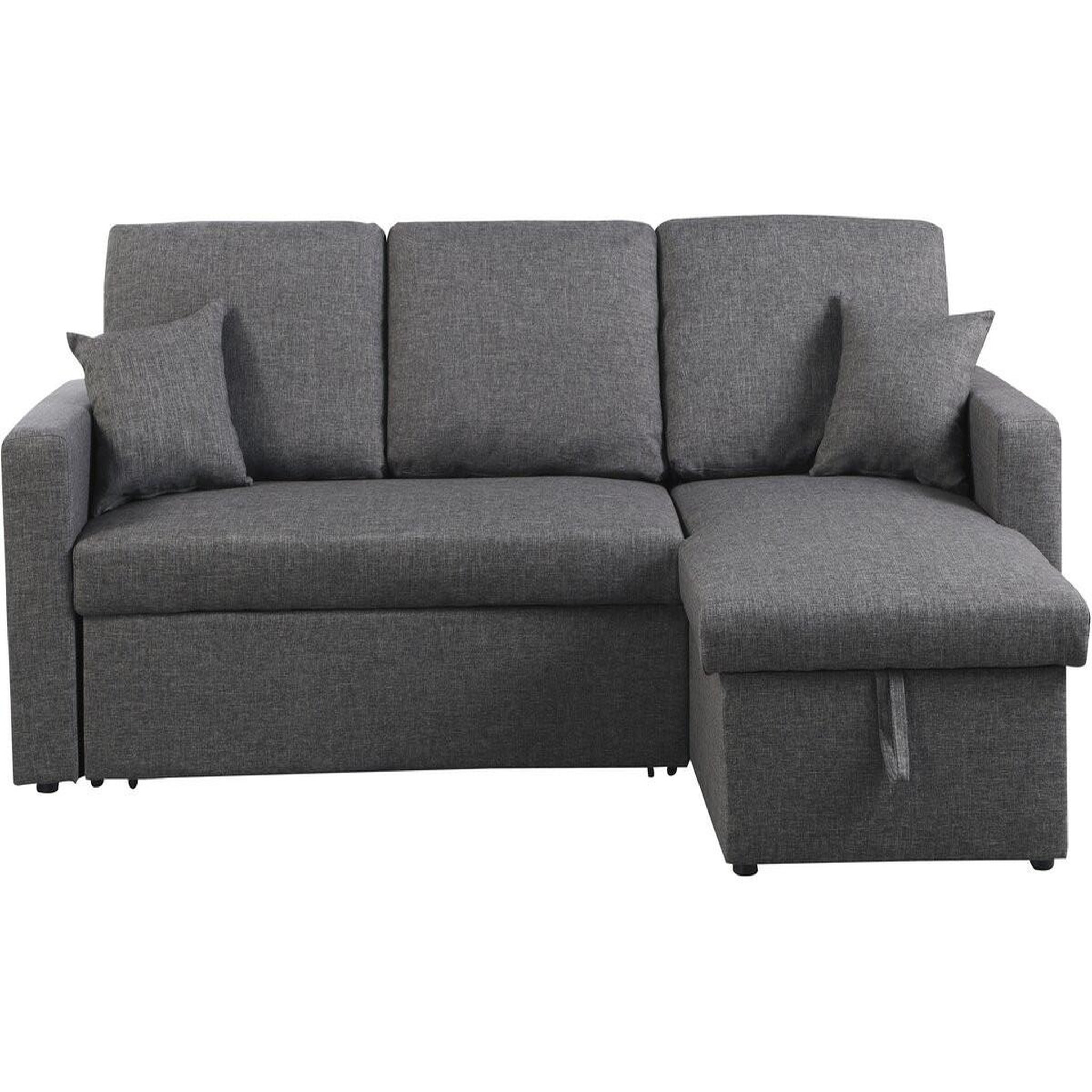 Voir la diapositive 4 : Habitat et Jardin Canapé d'angle convertible/ réversible avec coffre  Alain  - 3 places - Gris