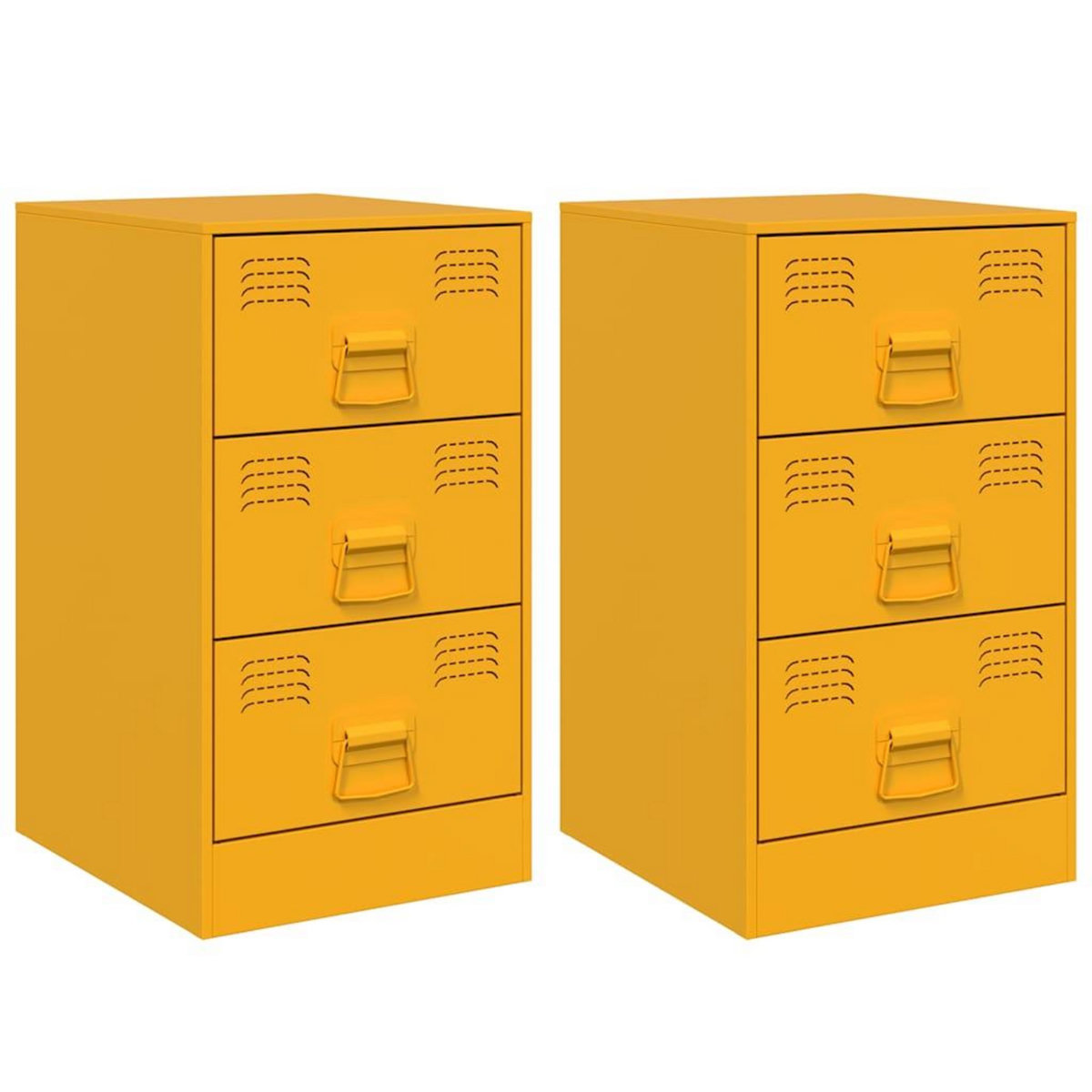 VIDAXL Tables de chevet 2 pcs jaune moutarde 34,5x39x62 cm acier