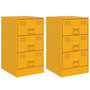 Voir la diapositive 2 : VIDAXL Tables de chevet 2 pcs jaune moutarde 34,5x39x62 cm acier