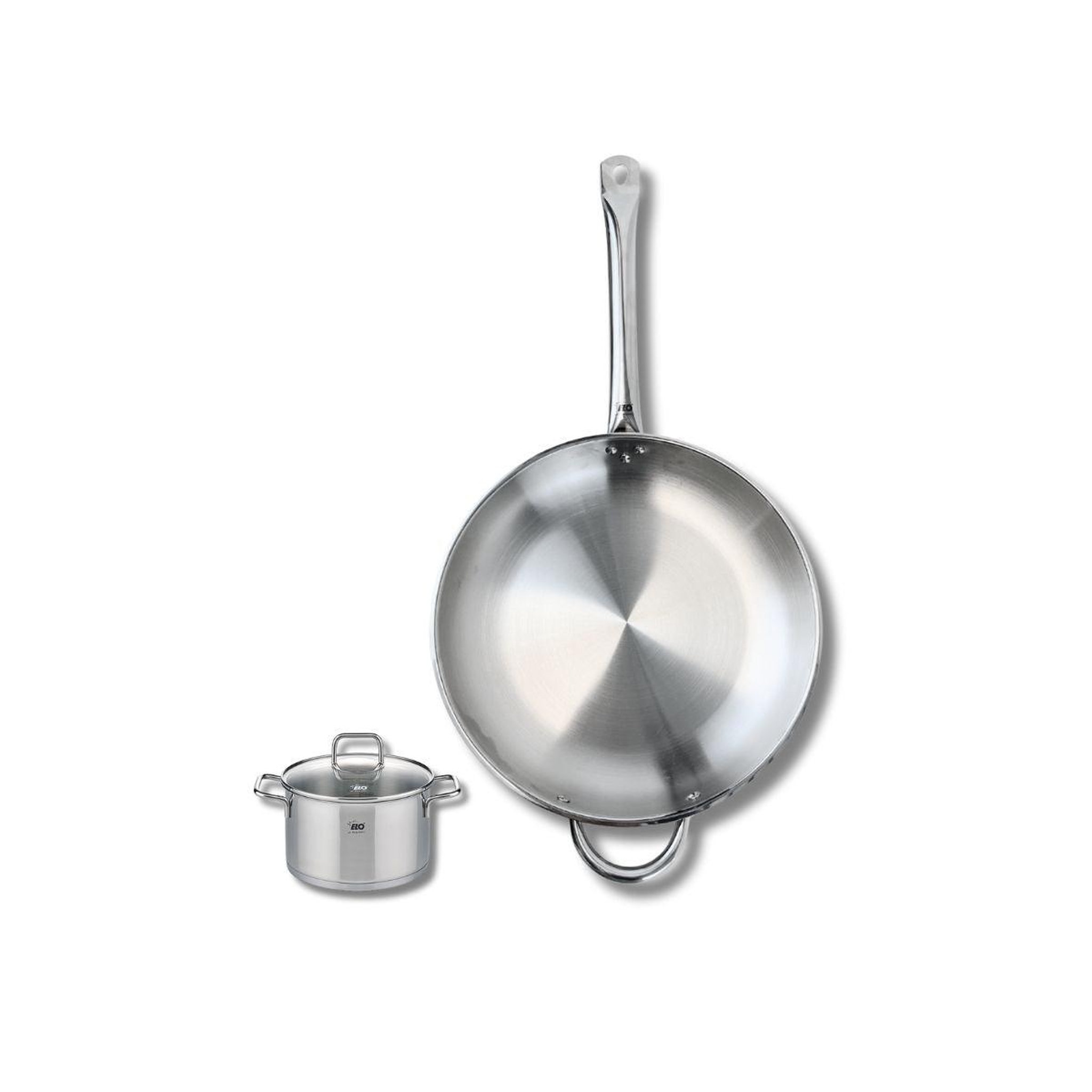 ELO Ensemble de 1 Poêle de cuisson 32 cm et 1 faitout 12 cm Elo Profi Citrin