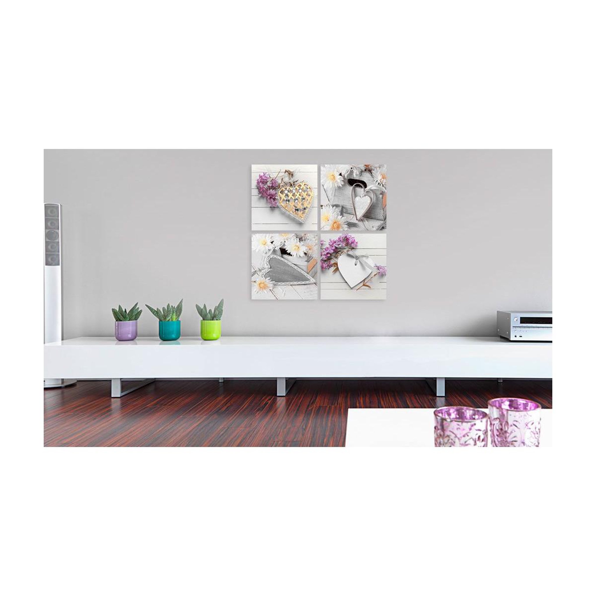 Voir la diapositive 2 : Paris Prix Tableau imprimé  hearts & flowers