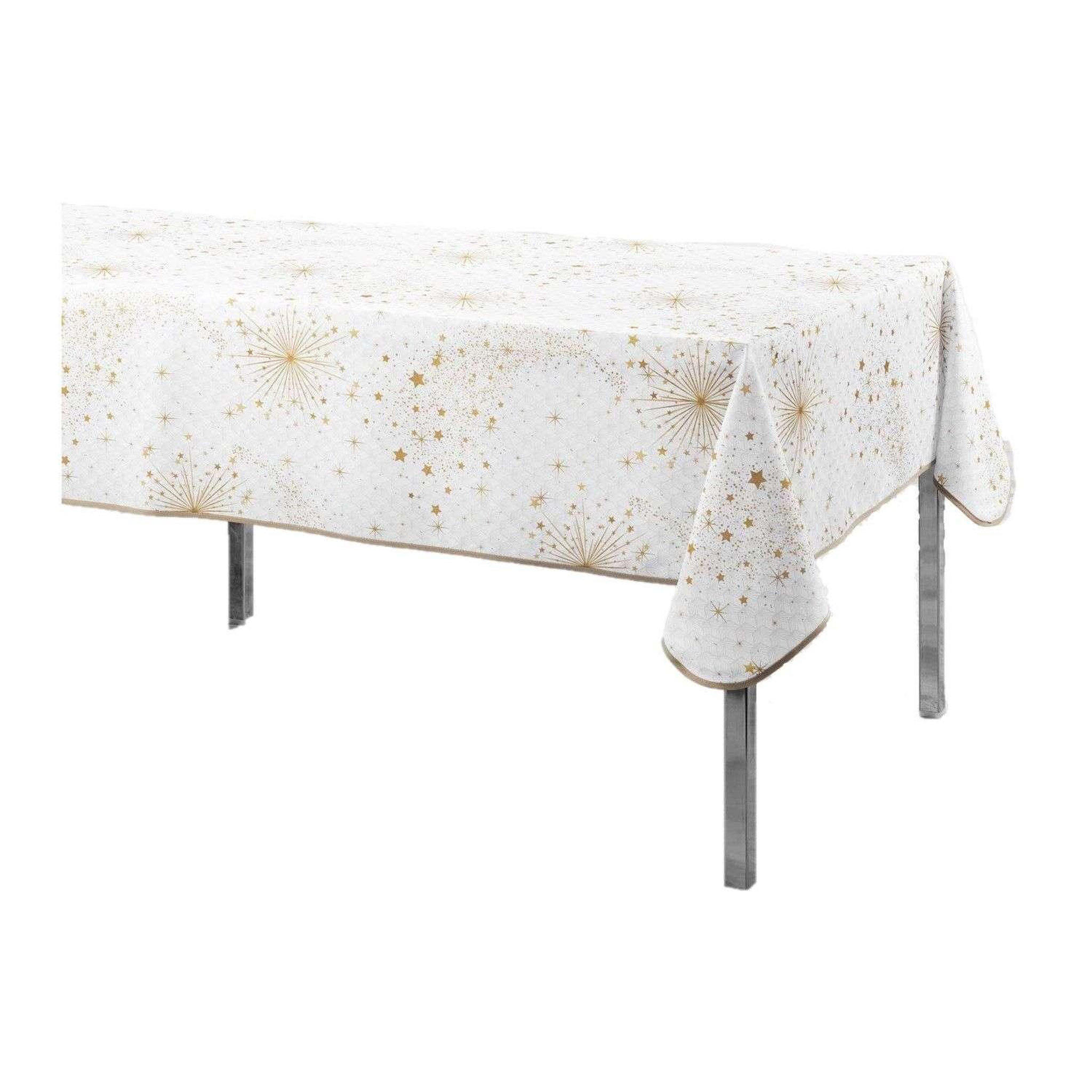 Douceur d'Intérieur Nappe rectangulaire antitache et infroissable. Coloris disponibles : Blanc
