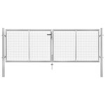VIDAXL Porte de jardin Acier galvanise 306x125 cm Argente