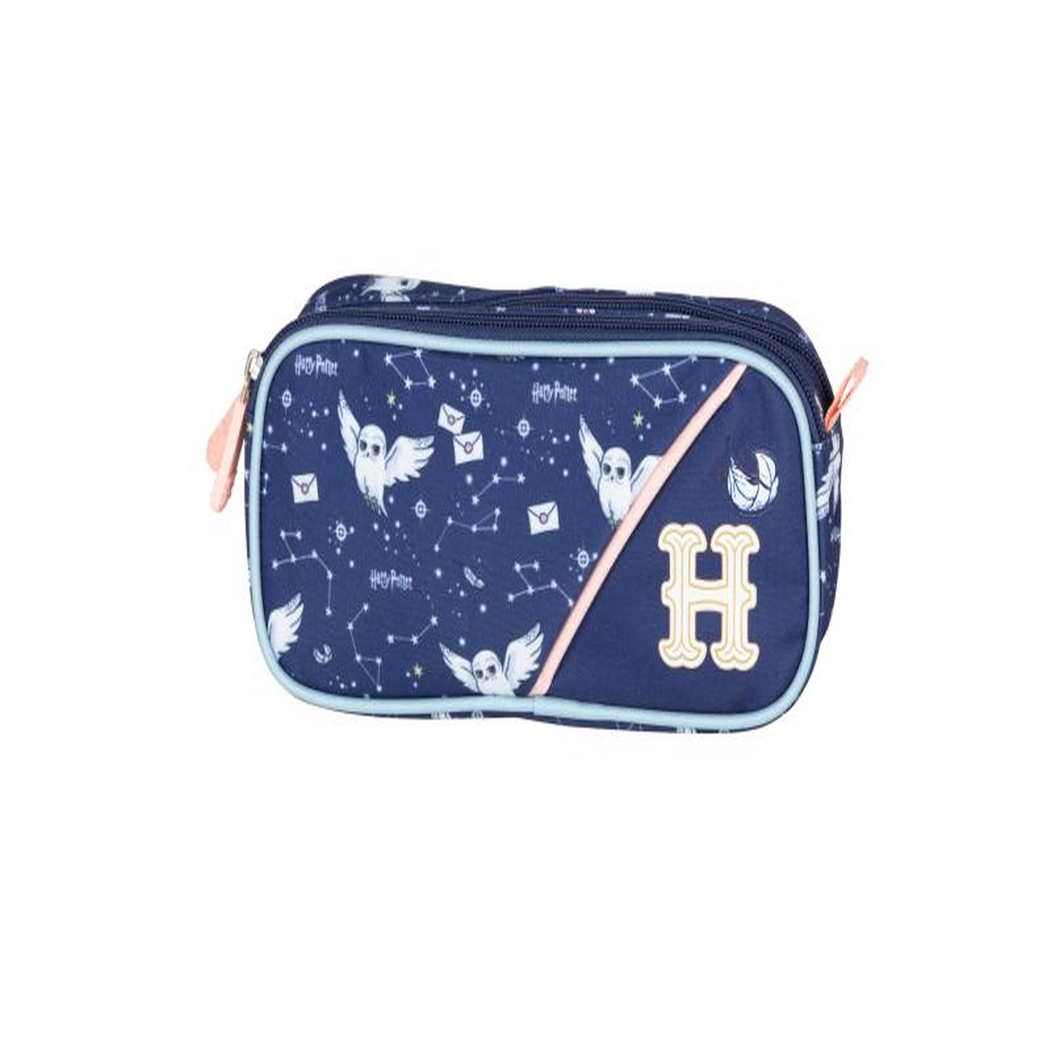 Bagtrotter Harry Potter trousse scolaire enfant 2 compartiments bleu marine