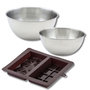 Voir la diapositive 1 : ZENKER Ensemble comprenant 1 moule à chocolat Dubaï en silicone Zenker, 2 bols à mixer en inox Fackelmann