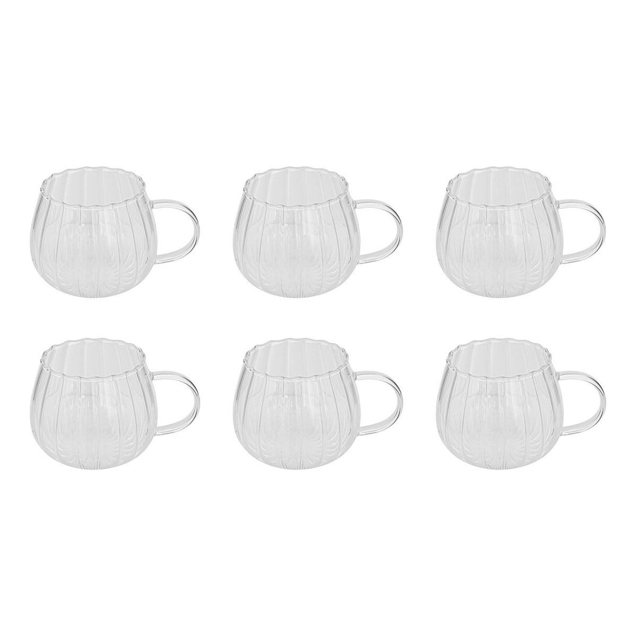 SECRET DE GOURMET Lot de 6 mugs en verre  pumpkin  35cl transparent