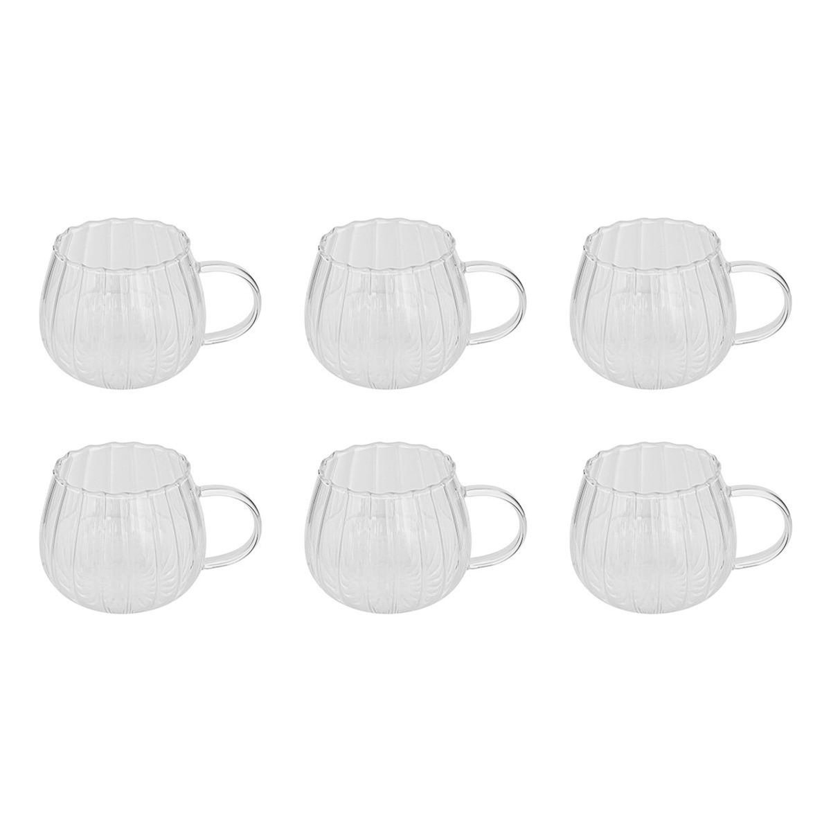 SECRET DE GOURMET Lot de 6 Mugs en Verre  Pumpkin  35cl Transparent