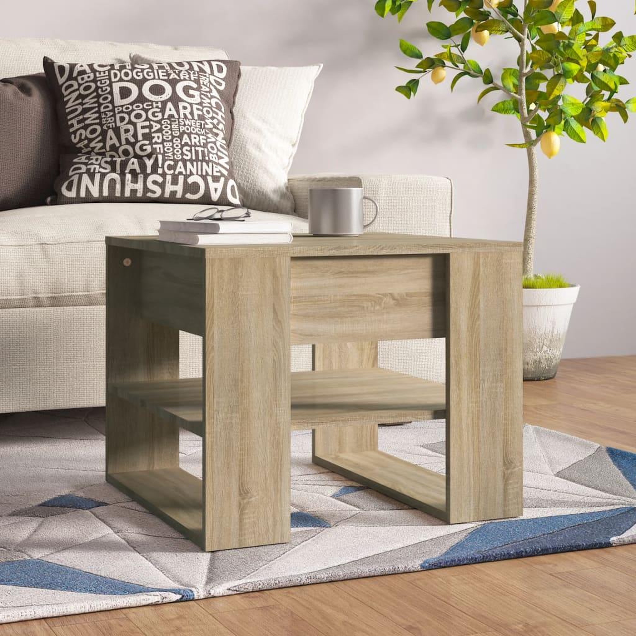 VIDAXL Table basse chene sonoma 55,5x55x45 cm bois d'ingenierie