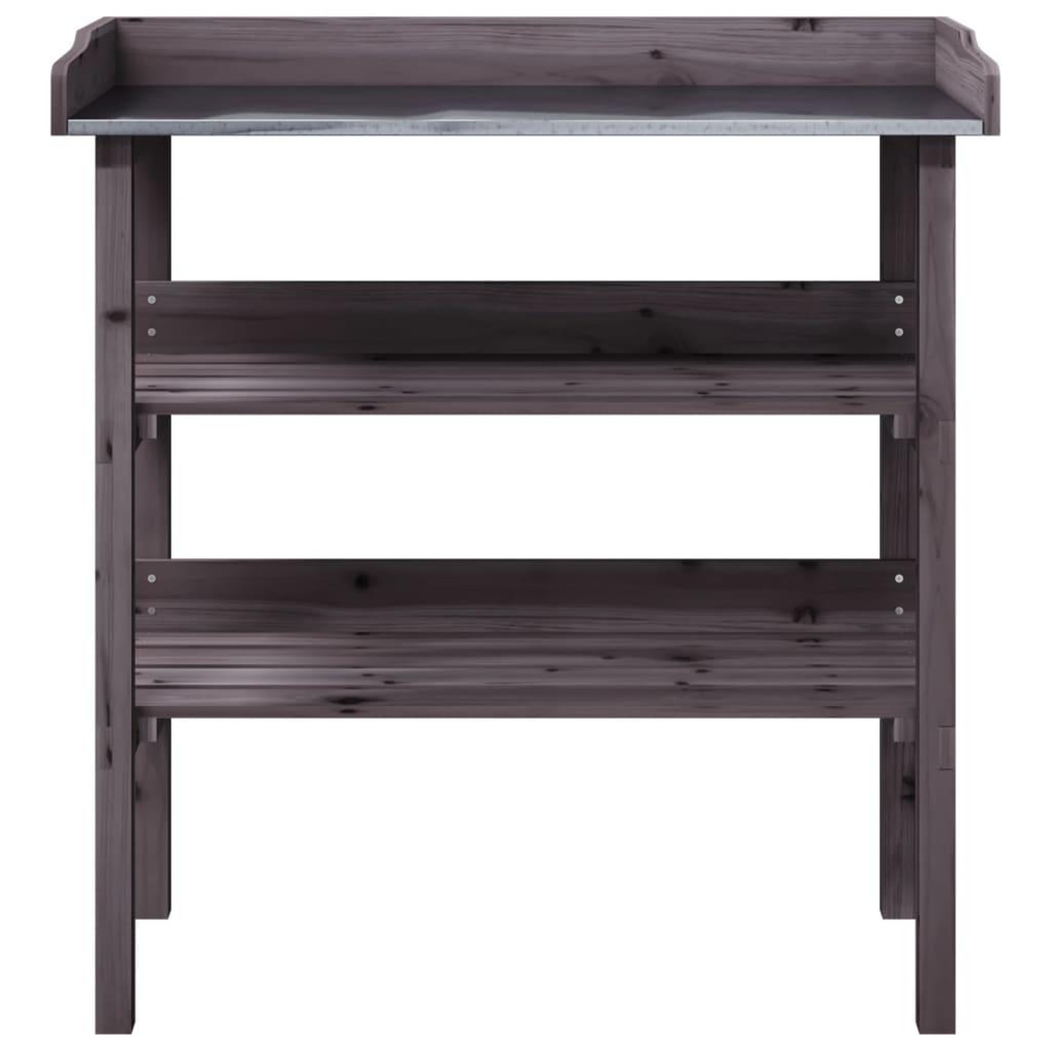 Voir la diapositive 4 : VIDAXL Table a plantes avec etageres gris 78x38x82,5 cm bois de sapin