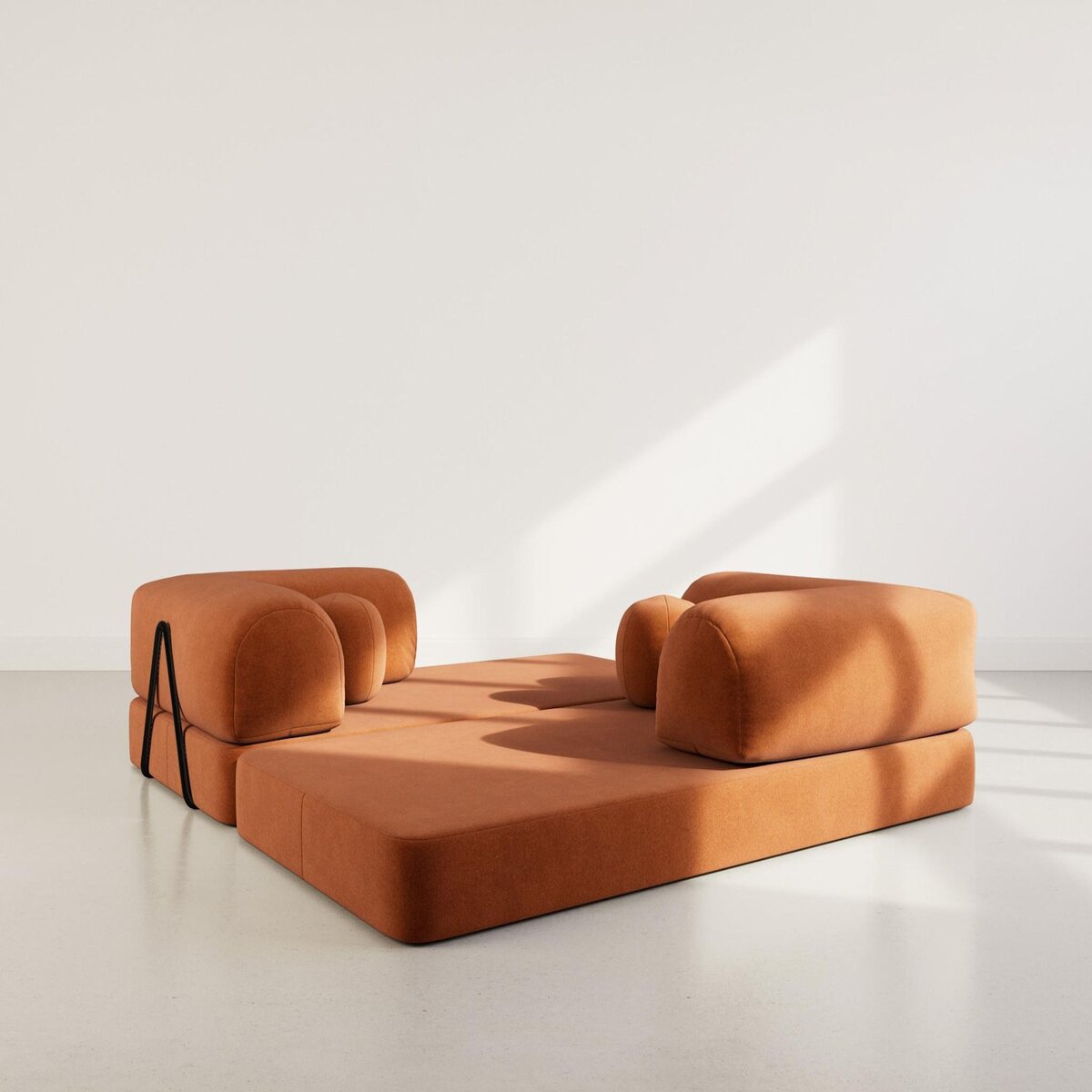 LISA DESIGN Nebula - canapé 3 places convertible en velours texturé