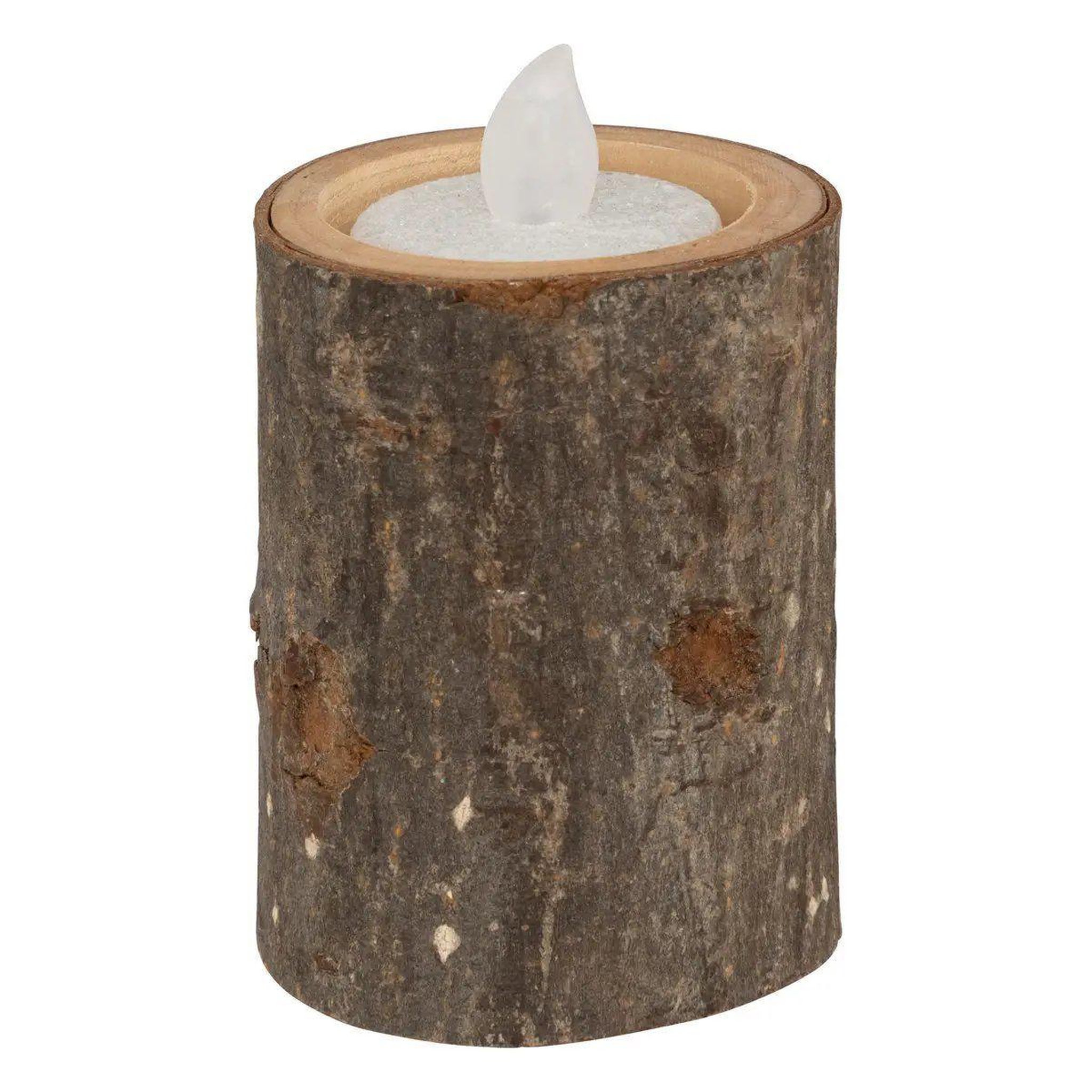 Voir la diapositive 5 : ATMOSPHERA Lot de 3 photophores  marron glacé  11cm naturel