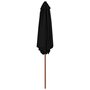 VIDAXL Parasol d'exterieur avec mat en bois Noir 270 cm