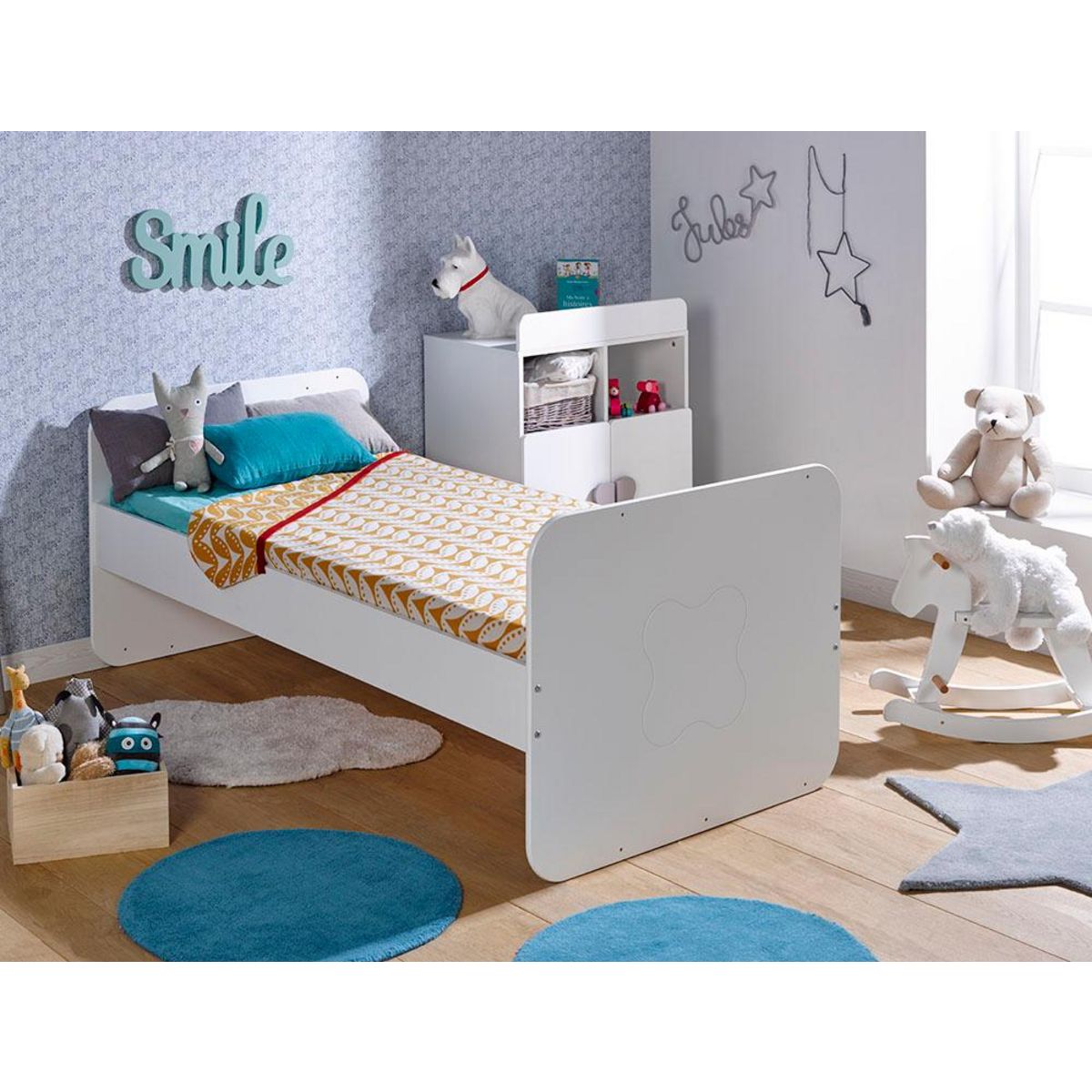 LOUPIOT Lit bébé combiné 70 x 140 cm évolutif 90 x 190 cm DREAM blanc