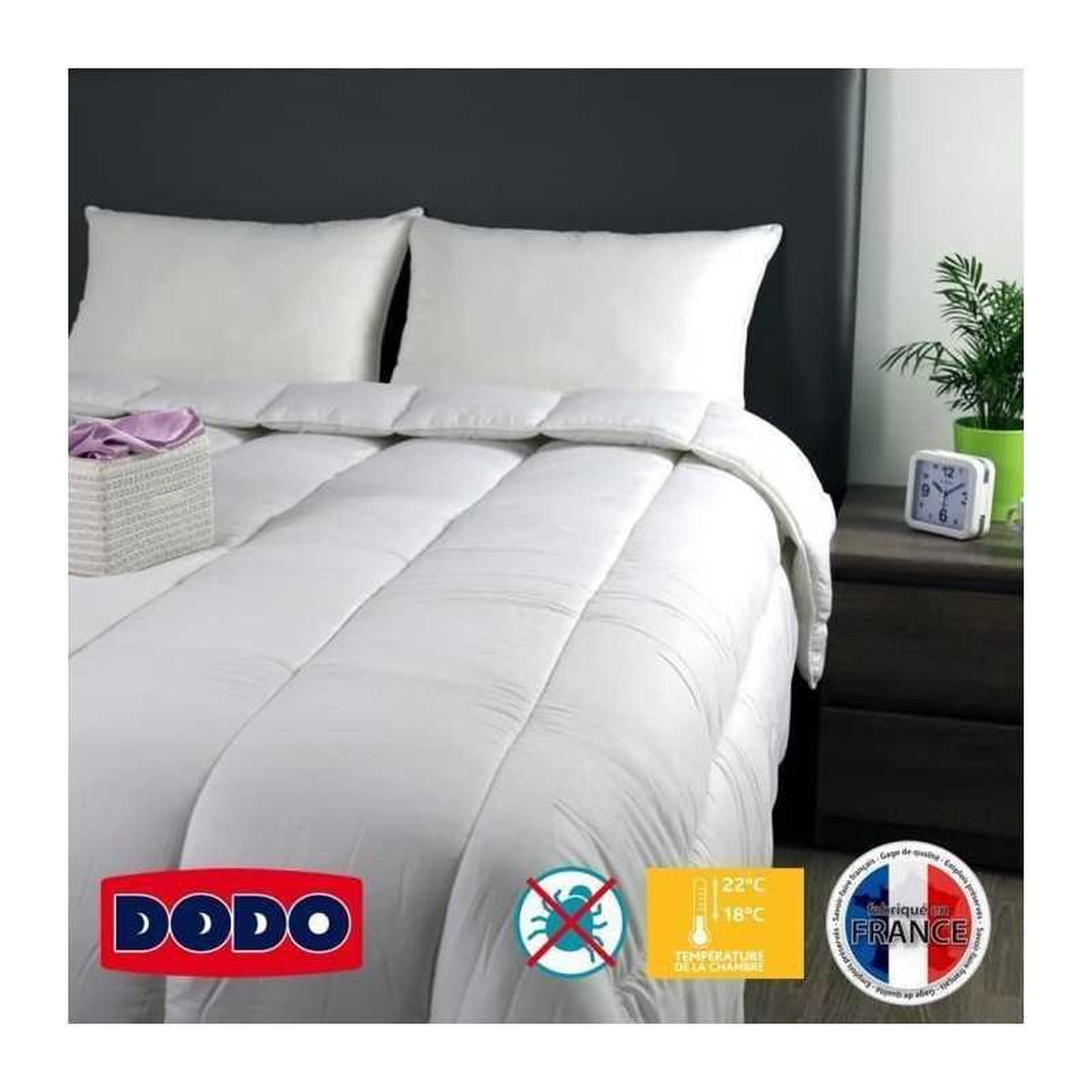 Voir la diapositive 2 : DODO Couette dodo belle nuit 350 g/m² blanche, chaleur modérée, 200 x 200 cm