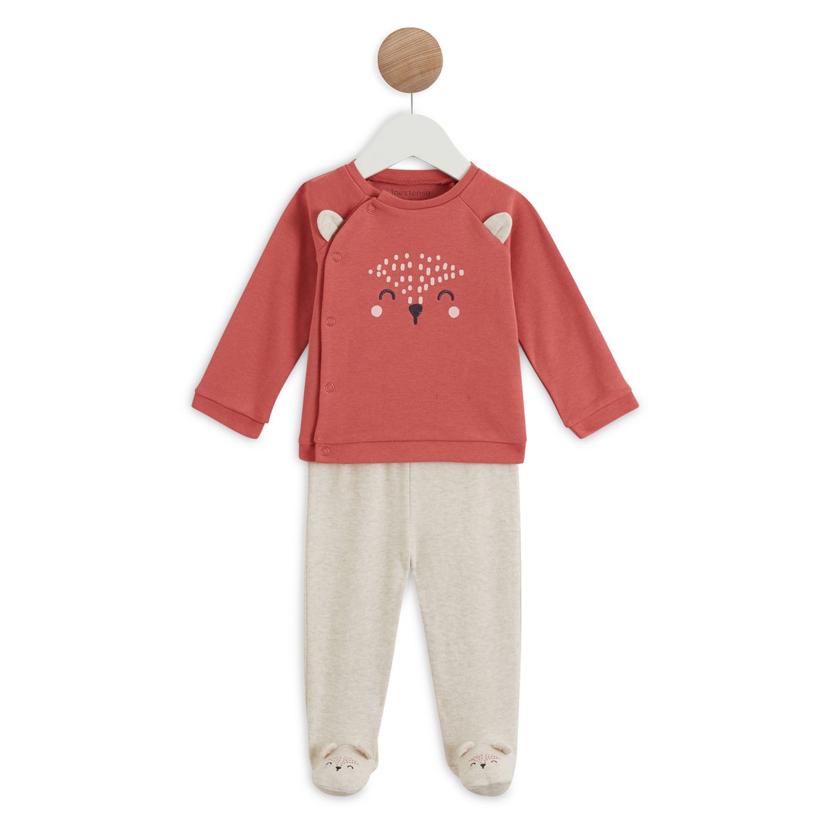 IN EXTENSO Ensemble molleton de naissance sweat + pantalon bébé fille