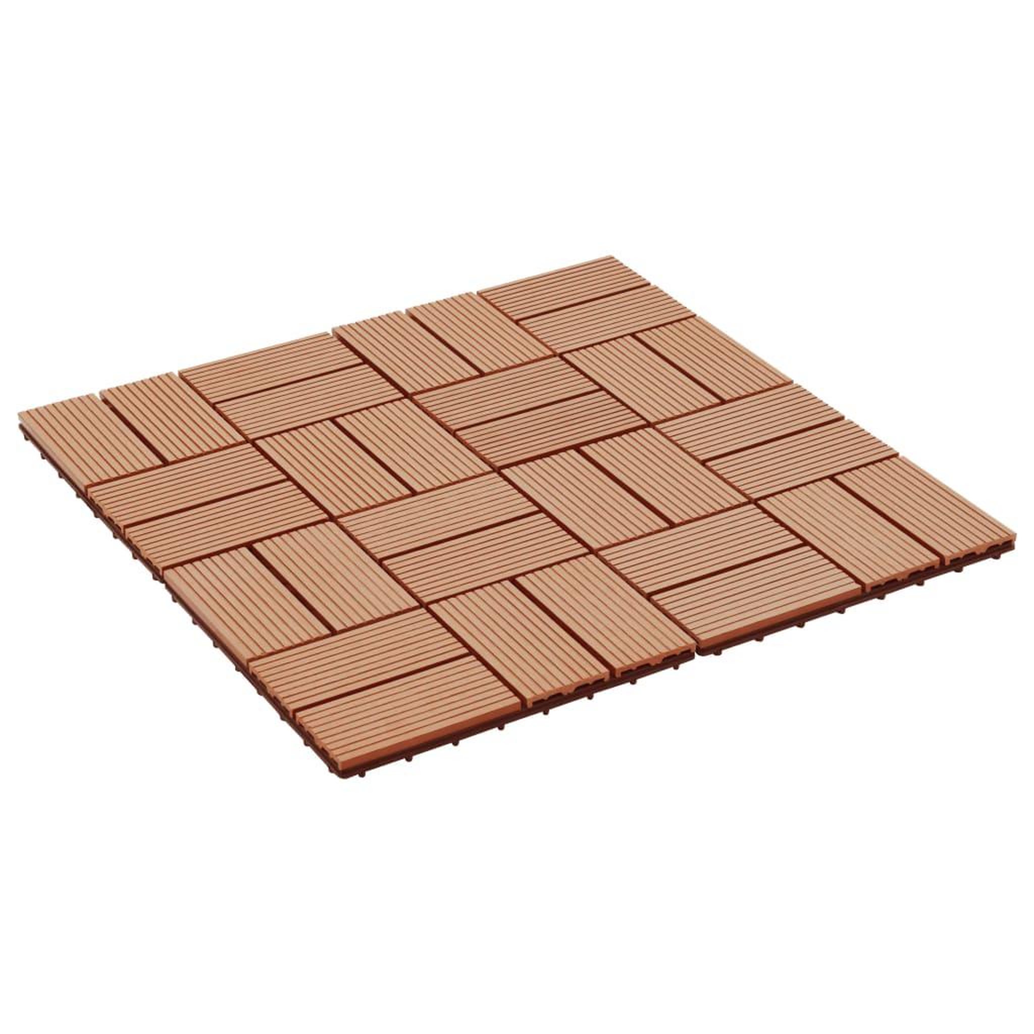 Voir la diapositive 2 : VIDAXL Carreau de terrasse 11 pcs WPC 30 x 30 cm 1 m^2 Couleur Teck
