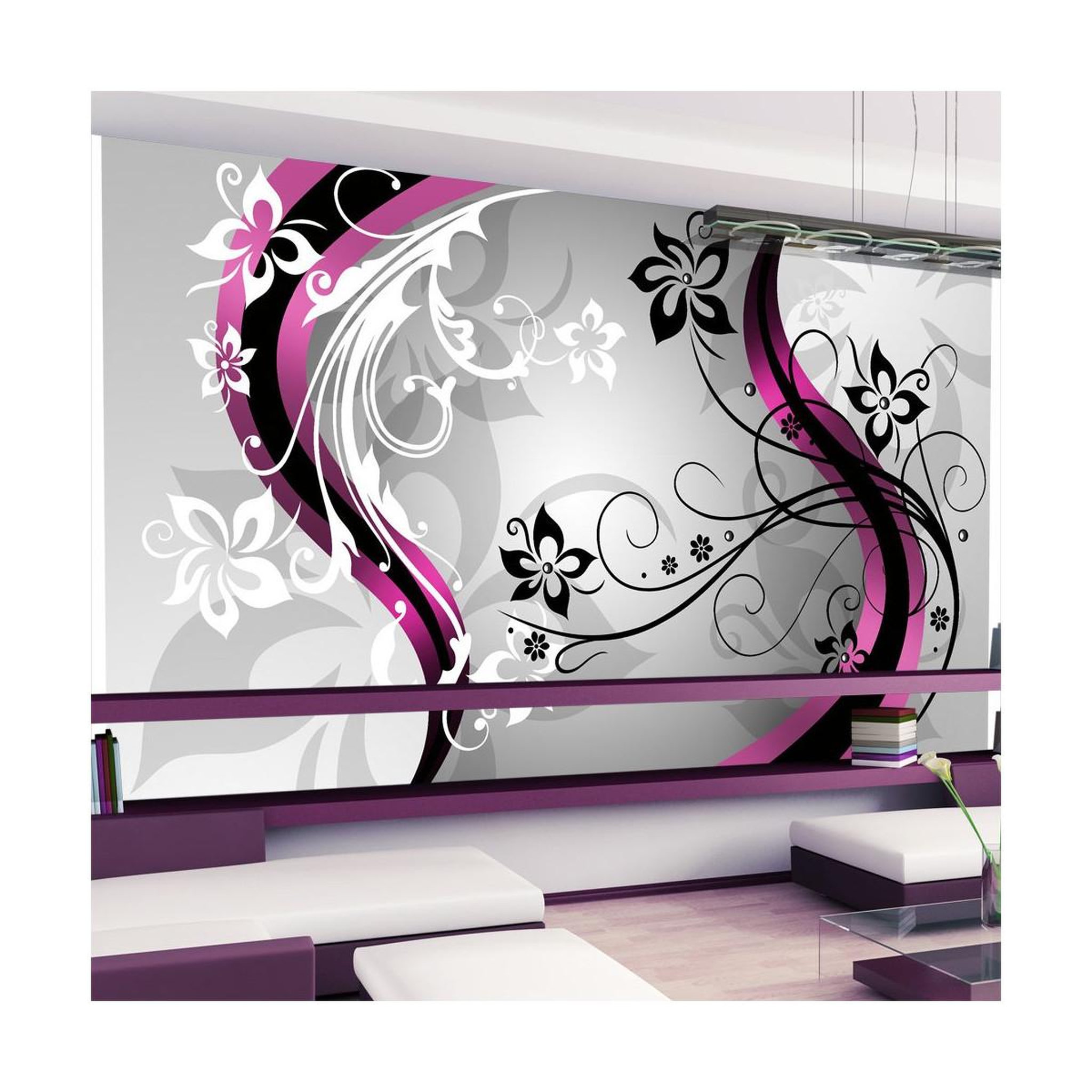 Paris Prix Papier peint xxl  art flowerspink  280x500cm
