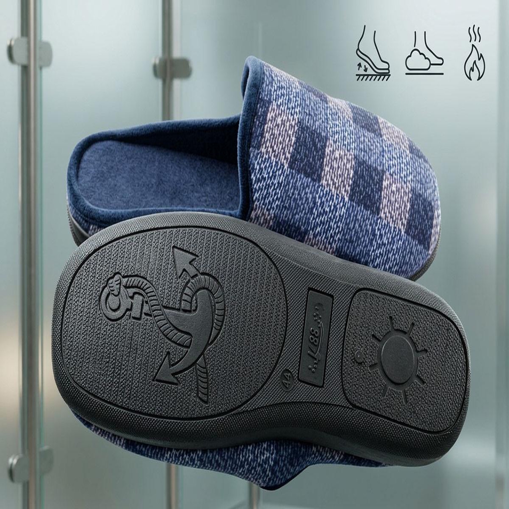 Voir la diapositive 5 : OZABI OZABI Pantoufles Homme Mule Chaudes Antiderapantes Confort
