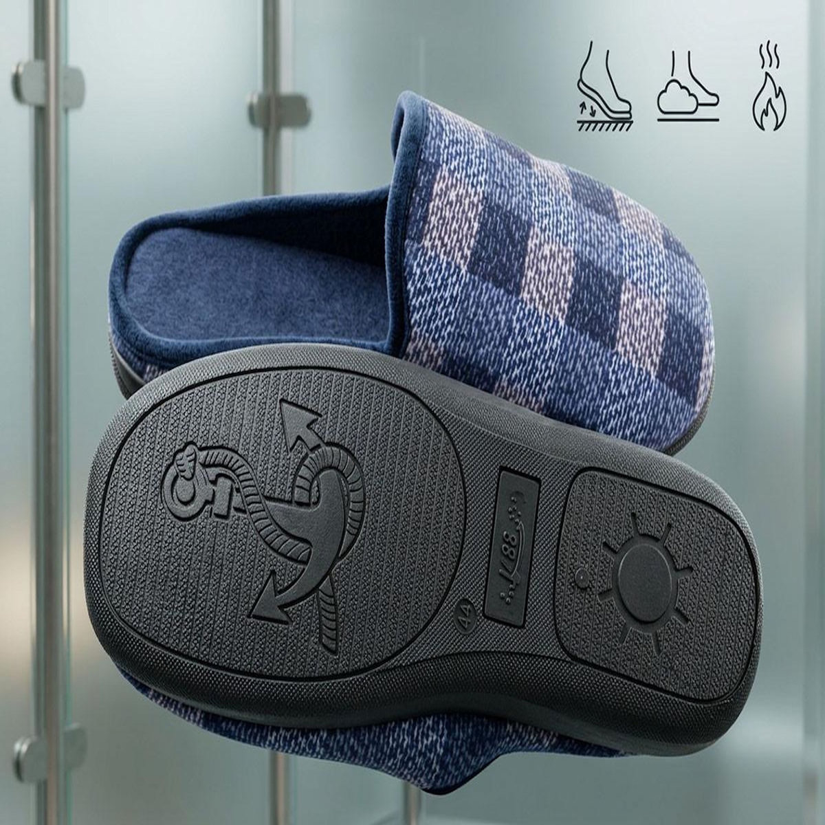 OZABI OZABI Pantoufles Homme Mule Chaudes Antiderapantes Confort