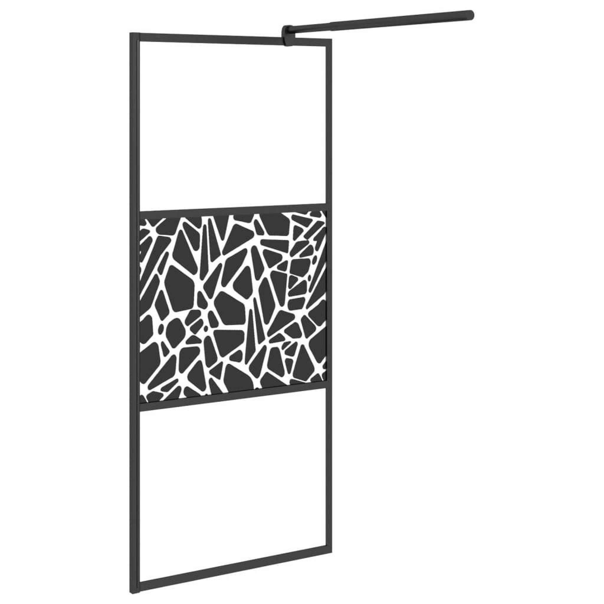 Voir la diapositive 4 : VIDAXL Paroi de douche 80x195 cm Verre ESG avec design de pierre Noir
