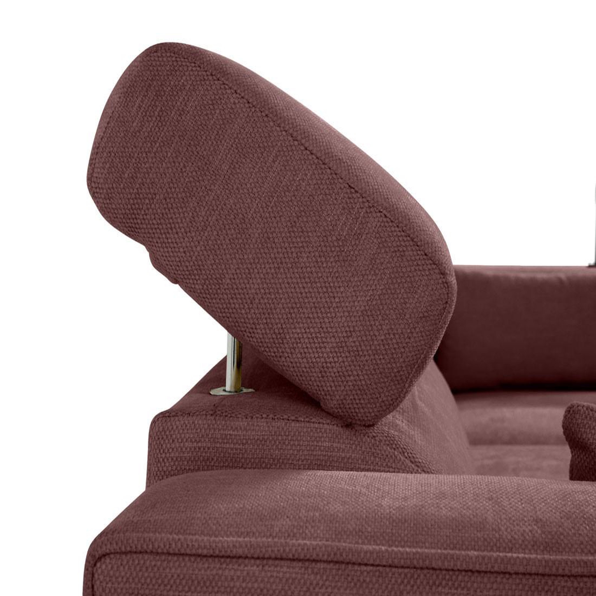 Voir la diapositive 5 : BEST MOBILIER Alicante - canapé d'angle réversible convertible avec têtières - coffre - 4 places - en tissu texturé