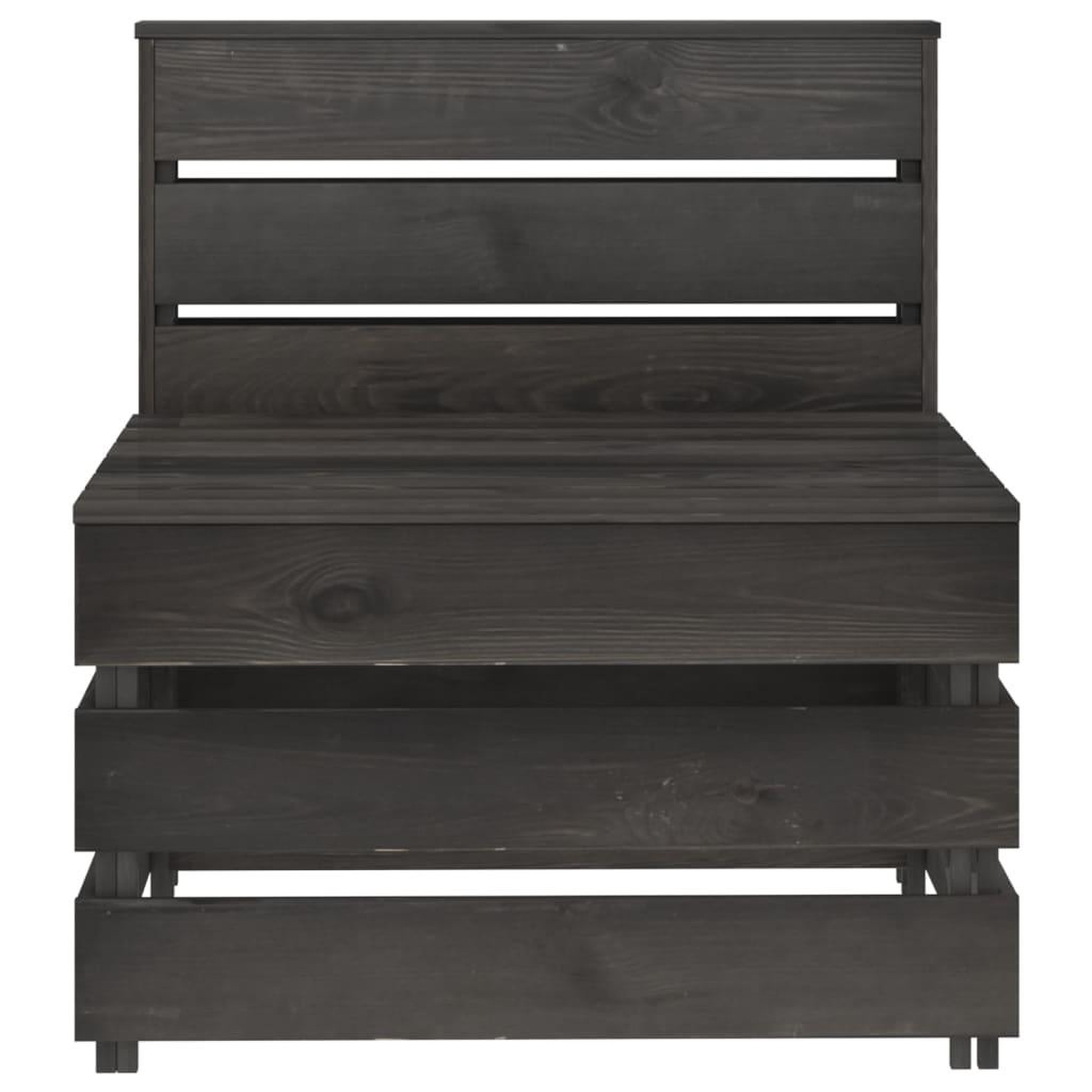Voir la diapositive 4 : VIDAXL Salon de jardin 3 pcs Bois de pin impregne de gris