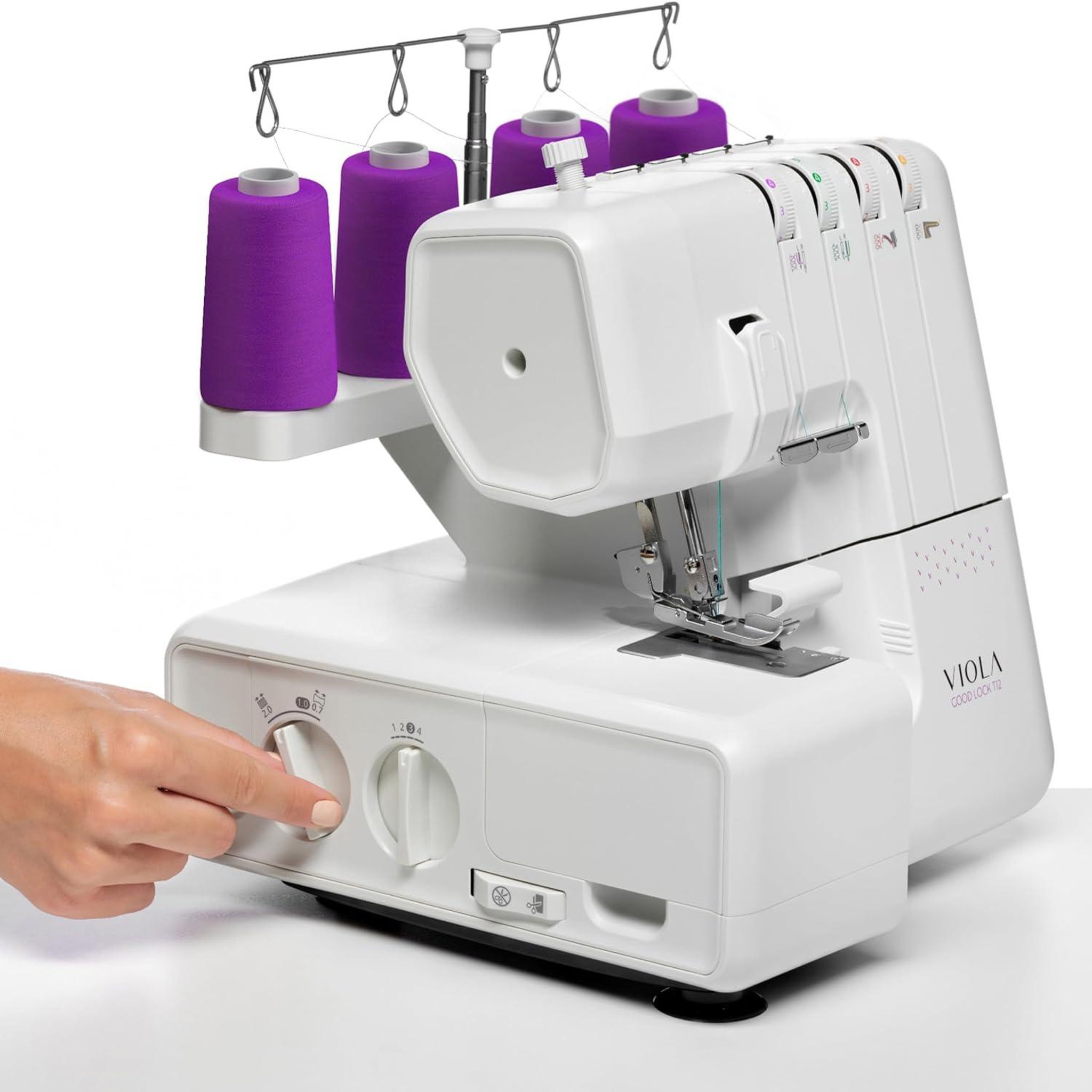 Voir la diapositive 5 : VIOLA Viola t12 surjeteuse avec différentiel, enfilage simplifié, machine à coudre