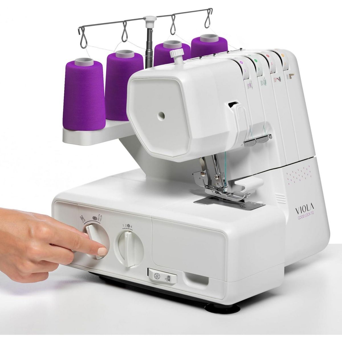 VIOLA VIOLA T12 Surjeteuse avec Différentiel, Enfilage Simplifié, Machine à Coudre