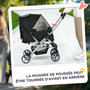 Voir la diapositive 4 : PAWHUT Poussette buggy pliable chien chat panier et sac de rangement attaches sécurité housse réglable poignée réversible acier Oxford noir