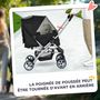 Voir la diapositive 4 : PAWHUT Poussette buggy pliable chien chat panier et sac de rangement attaches sécurité housse réglable poignée réversible acier Oxford noir