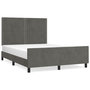 Voir la diapositive 2 : VIDAXL Cadre de lit sans matelas gris fonce 140x190 cm velours