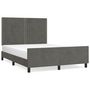 Voir la diapositive 2 : VIDAXL Cadre de lit sans matelas gris fonce 140x190 cm velours