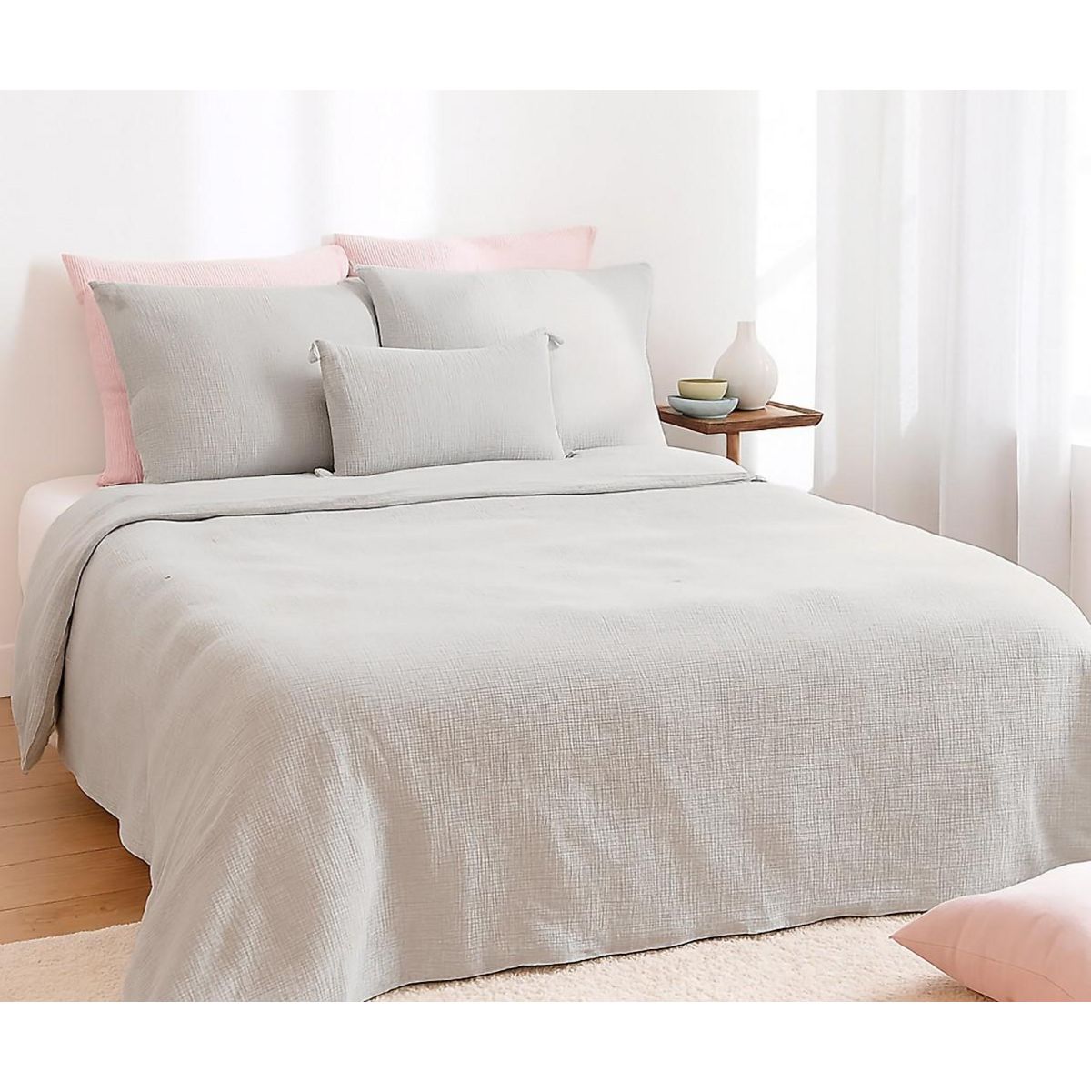 Home collection Parure housse de couette 100% gaze de coton