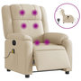 Voir la diapositive 2 : VIDAXL Fauteuil inclinable de massage electrique creme tissu