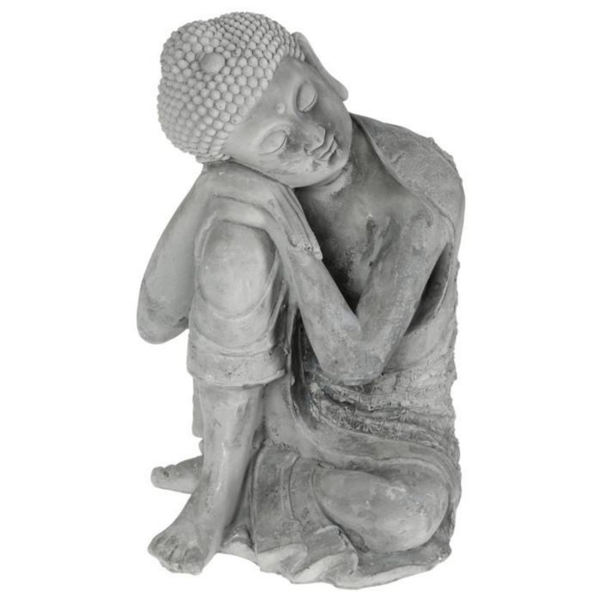 ATMOSPHERA Statuette en Ciment  Bouddha Assis  36cm Gris
