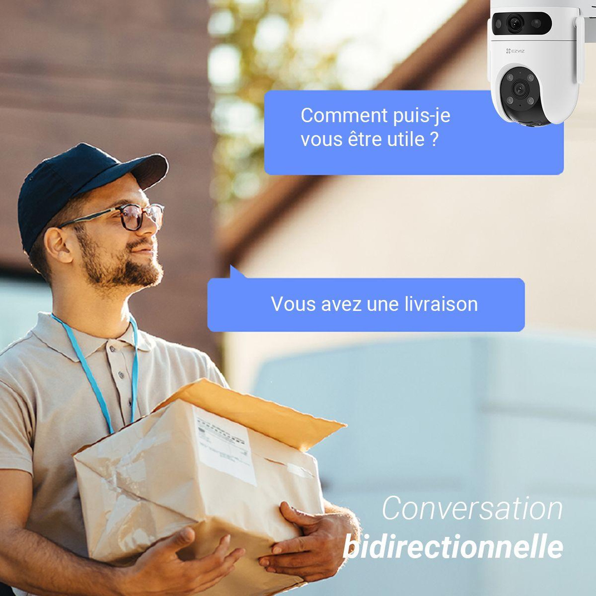 Voir la diapositive 4 : EZVIZ Caméra de surveillance wifi h9c 2k motorisée