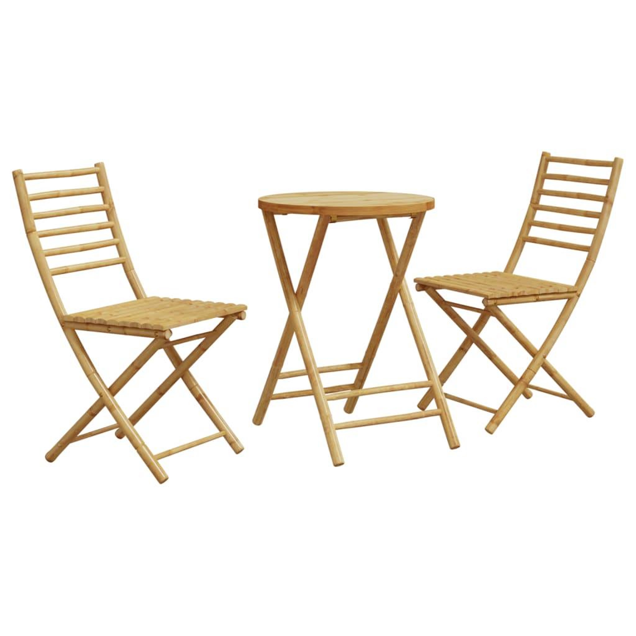 VIDAXL Ensemble de bistro 3 pcs bambou