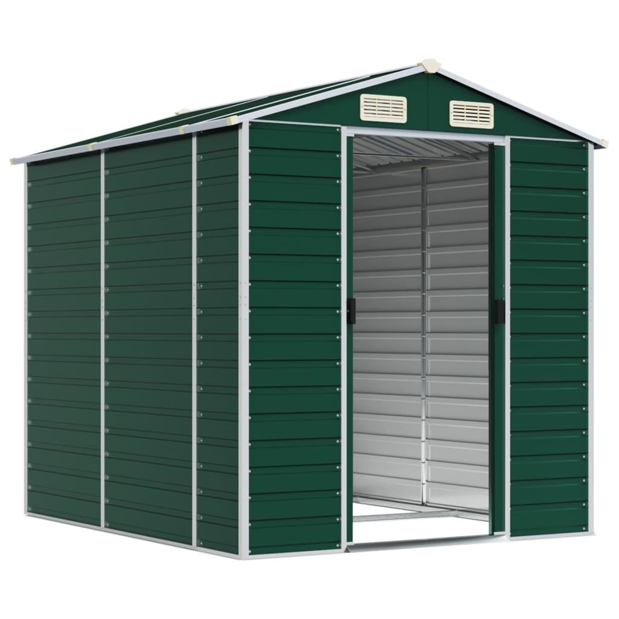 Voir la diapositive 3 : VIDAXL Abri de jardin vert 191x215x198 cm acier galvanise