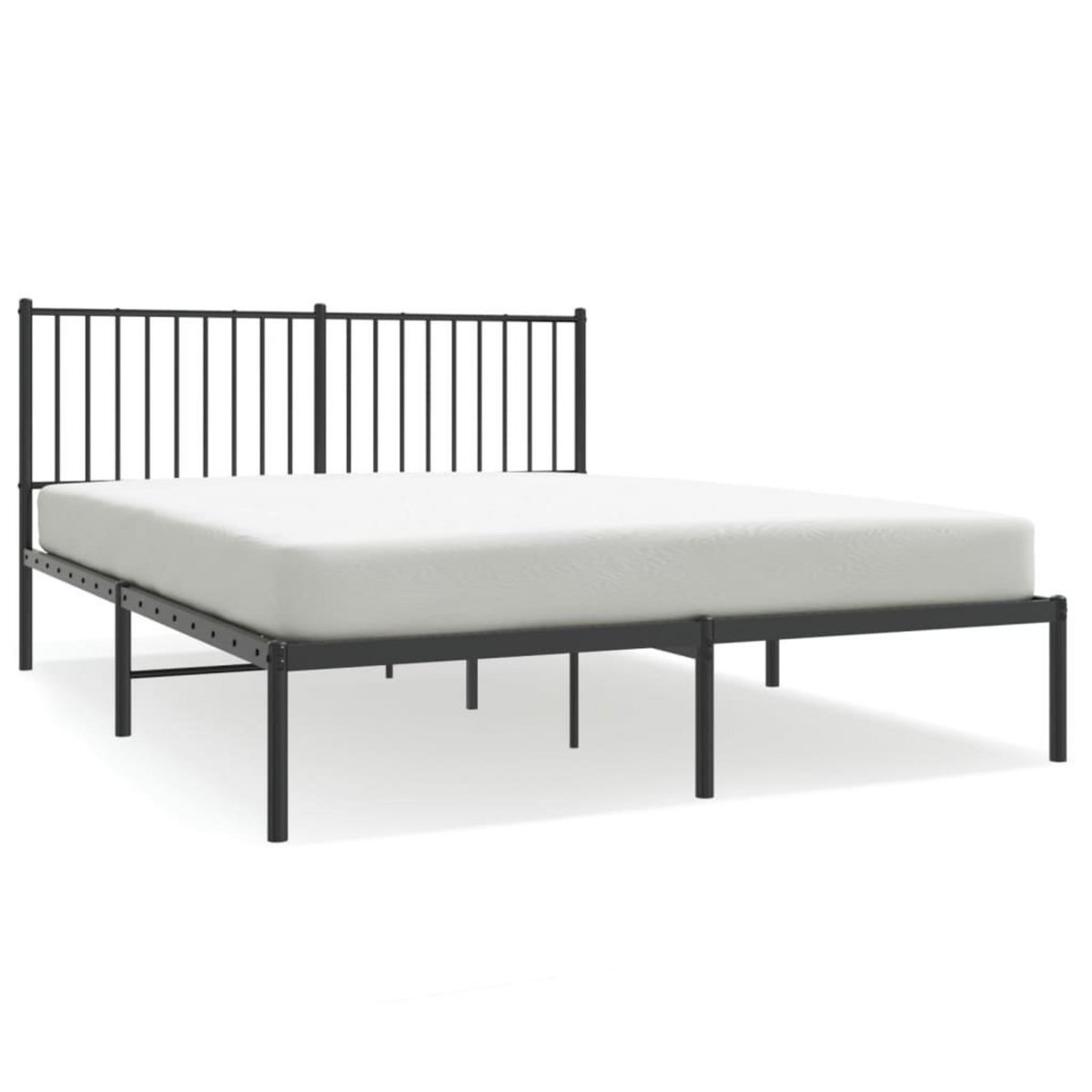VIDAXL Cadre de lit metal sans matelas et tete de lit noir 160x200 cm