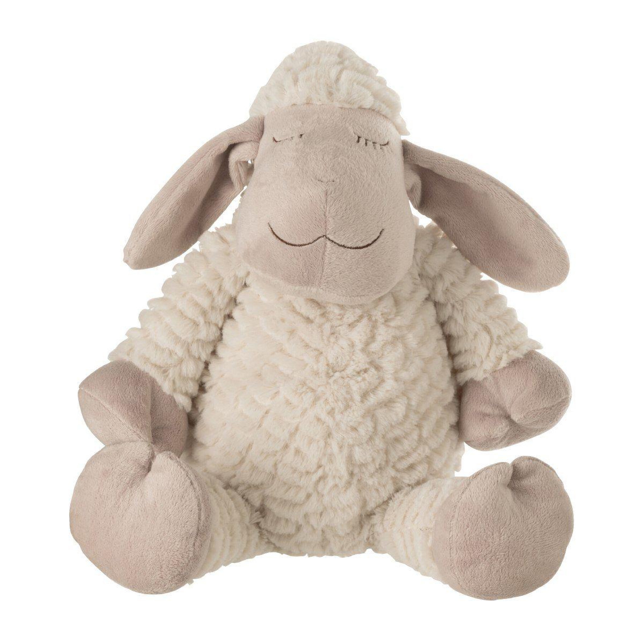 Voir la diapositive 1 : J-LINE Peluche enfant  mouton  40cm beige