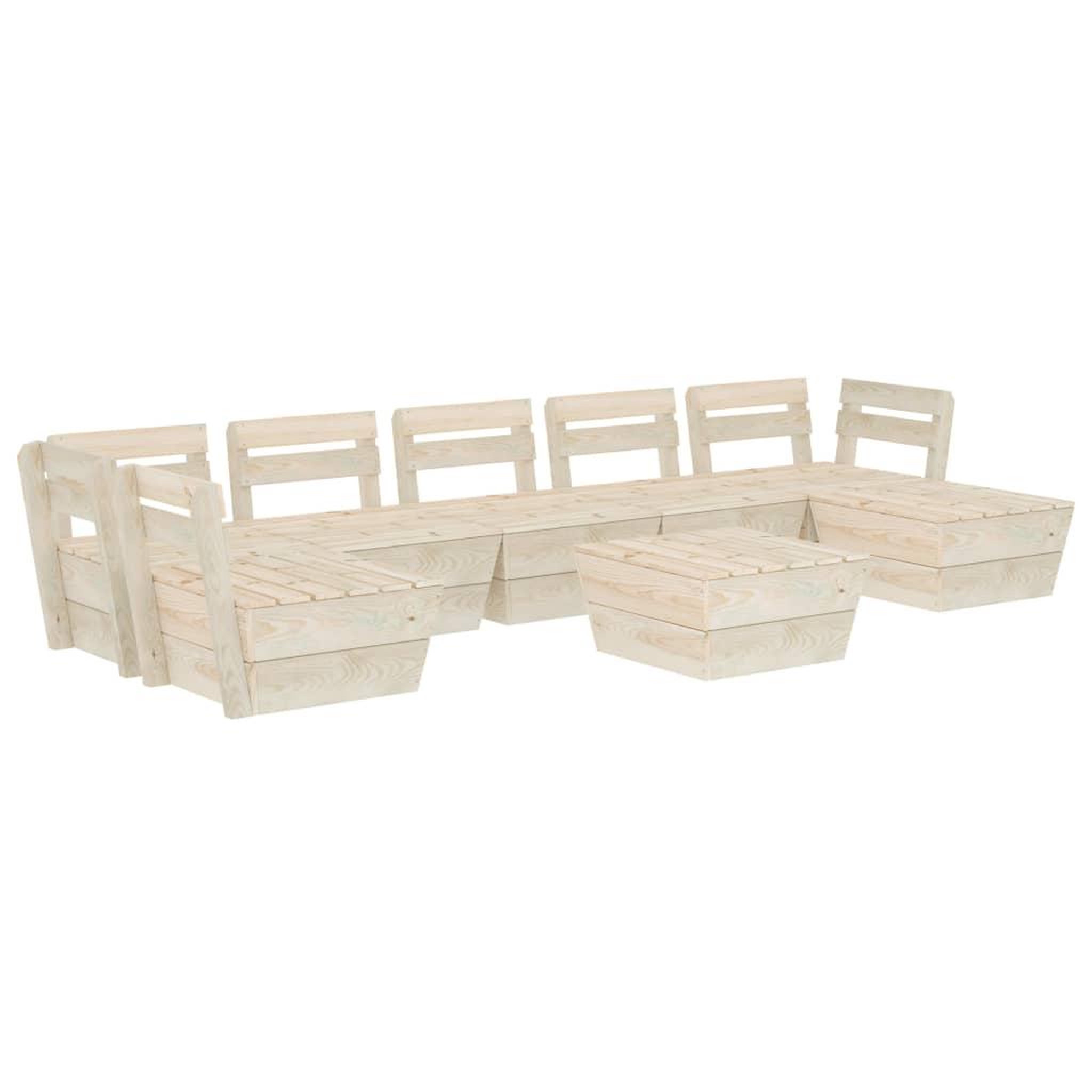 Voir la diapositive 2 : VIDAXL Salon de jardin palette 8 pcs Bois d'epicea impregne