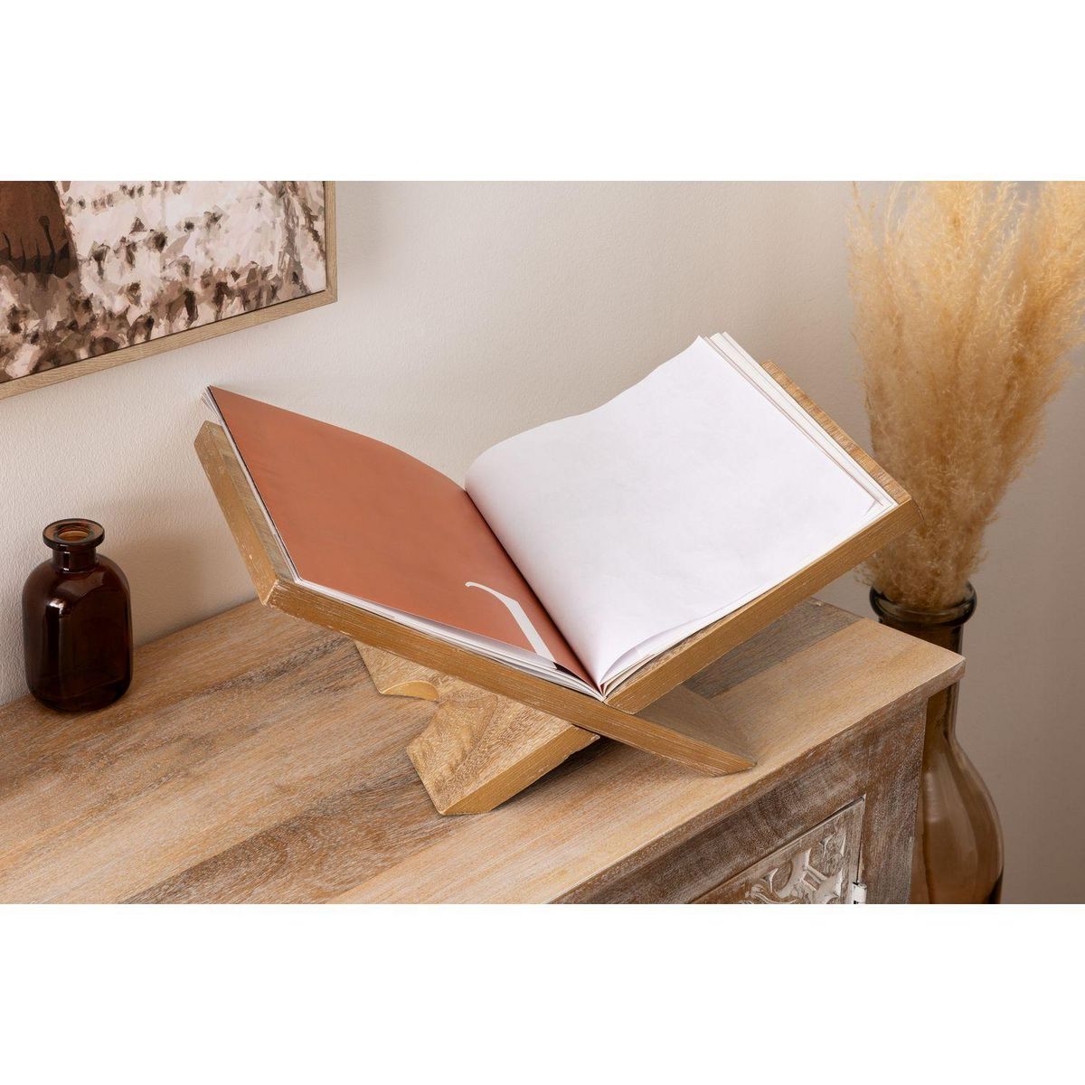 ATMOSPHERA Porte-livre en bois OREL - Beige