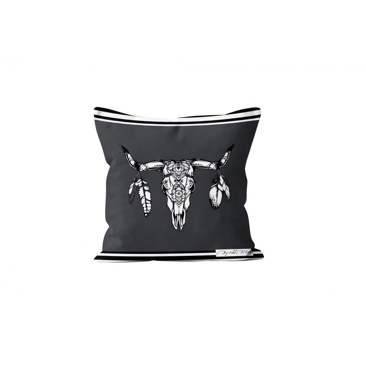 SOLEIL D'OCRE Housse de coussin 40x40 cm BUFFALO, par Soleil d'Ocre