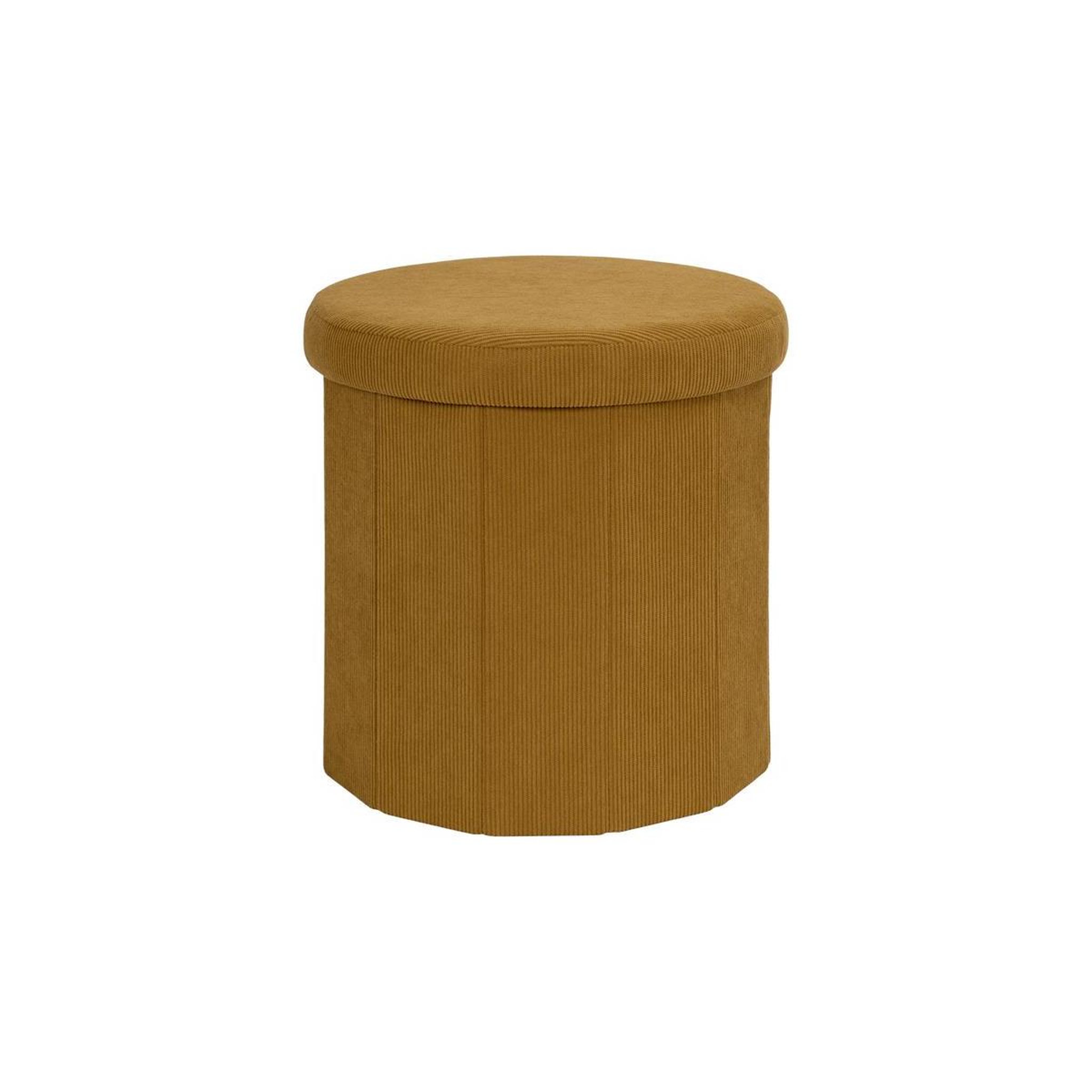 The Home Deco Factory Pouf coffre pliable côtelé  jules  38cm jaune