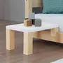 Youdoit Table de chevet à fixer sur le lit - Blanc et bois naturel - 33 x 32 x 41 cm