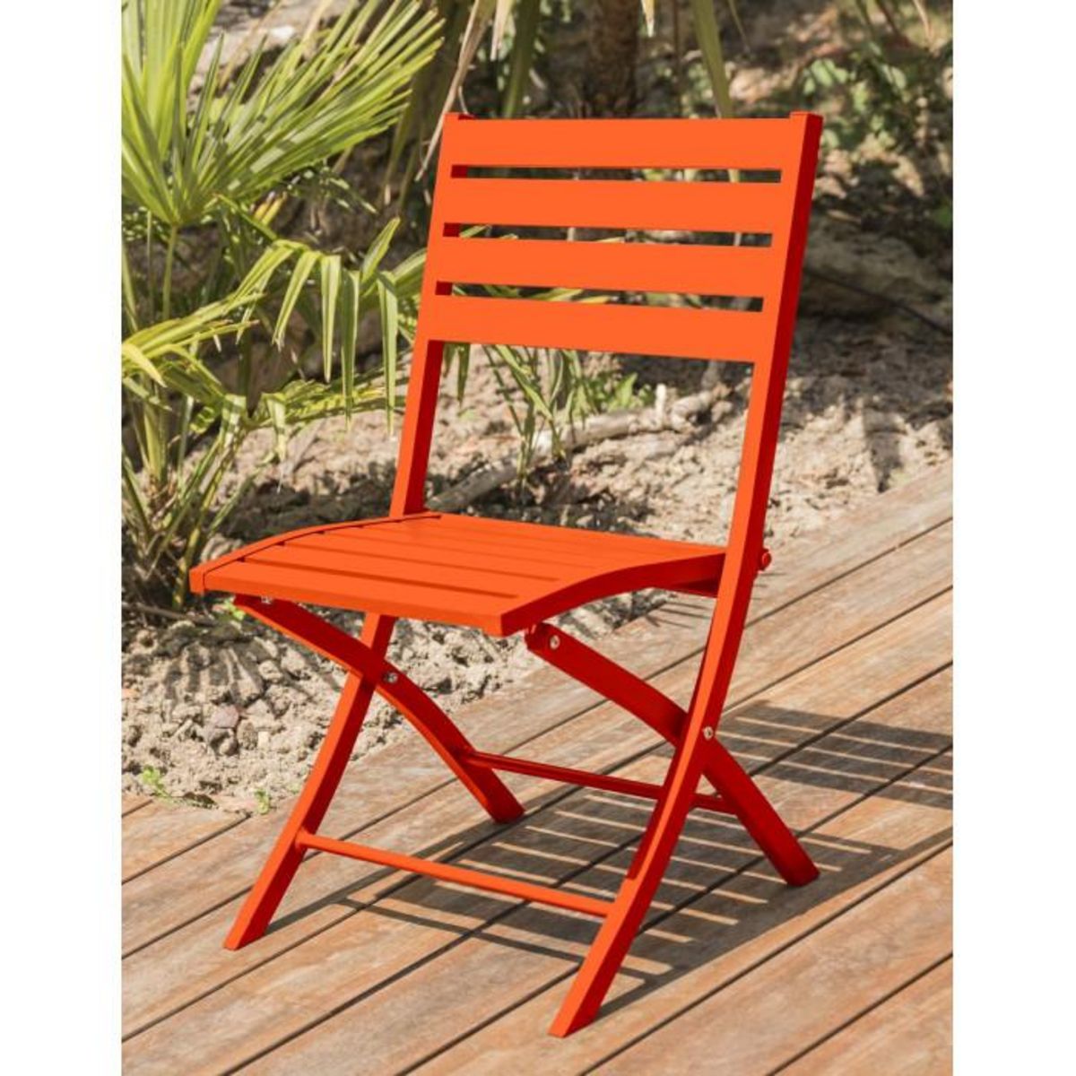 Paris Prix Lot de 2 Chaises de Jardin Pliantes  Marius  82cm Orange