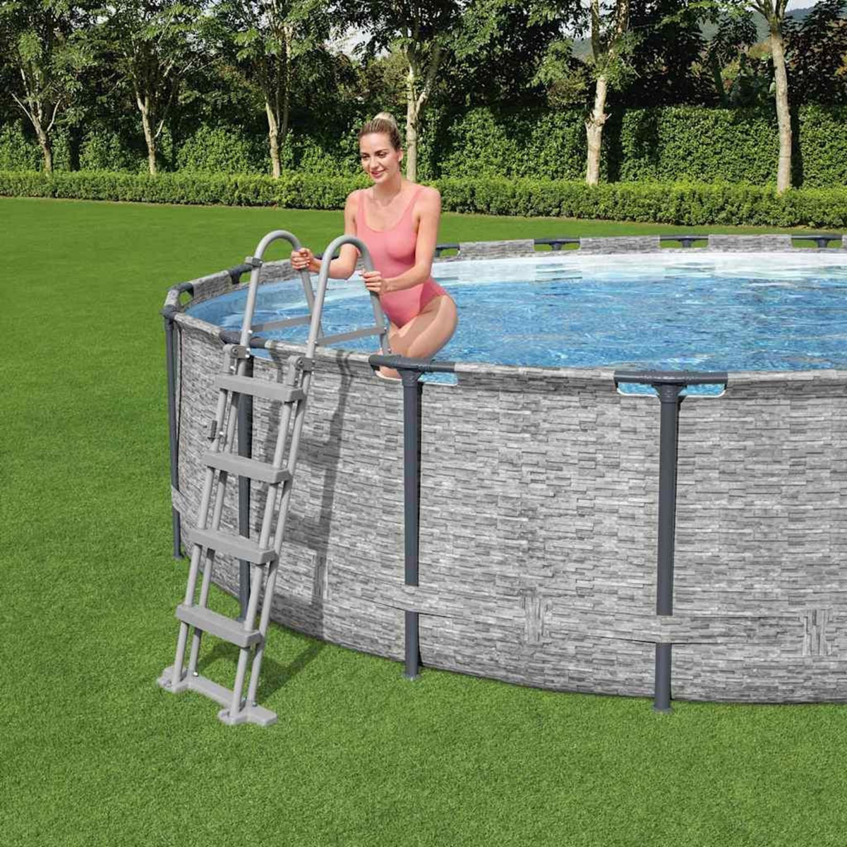 BESTWAY Bestway Echelle de piscine a 4 marches Flowclear 122 cm
