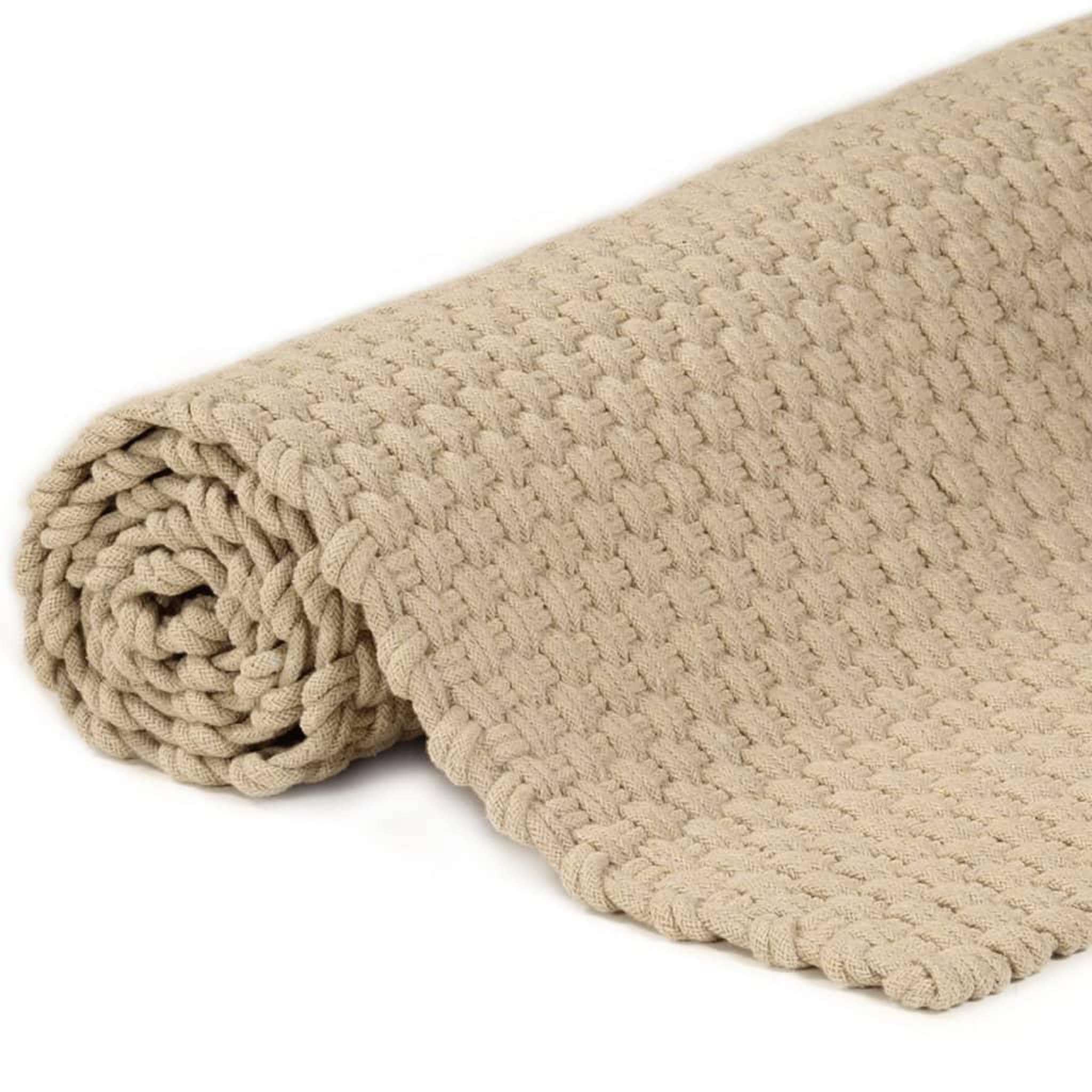 Voir la diapositive 4 : VIDAXL Tapis rectangulaire Naturel 80x160 cm Coton