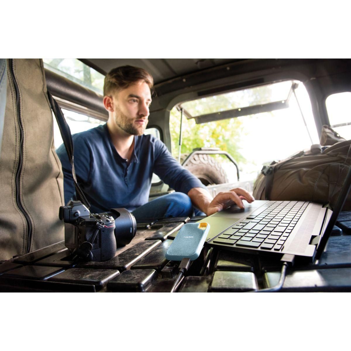 SANDISK Disque dur SSD portable Extreme 4To bleu