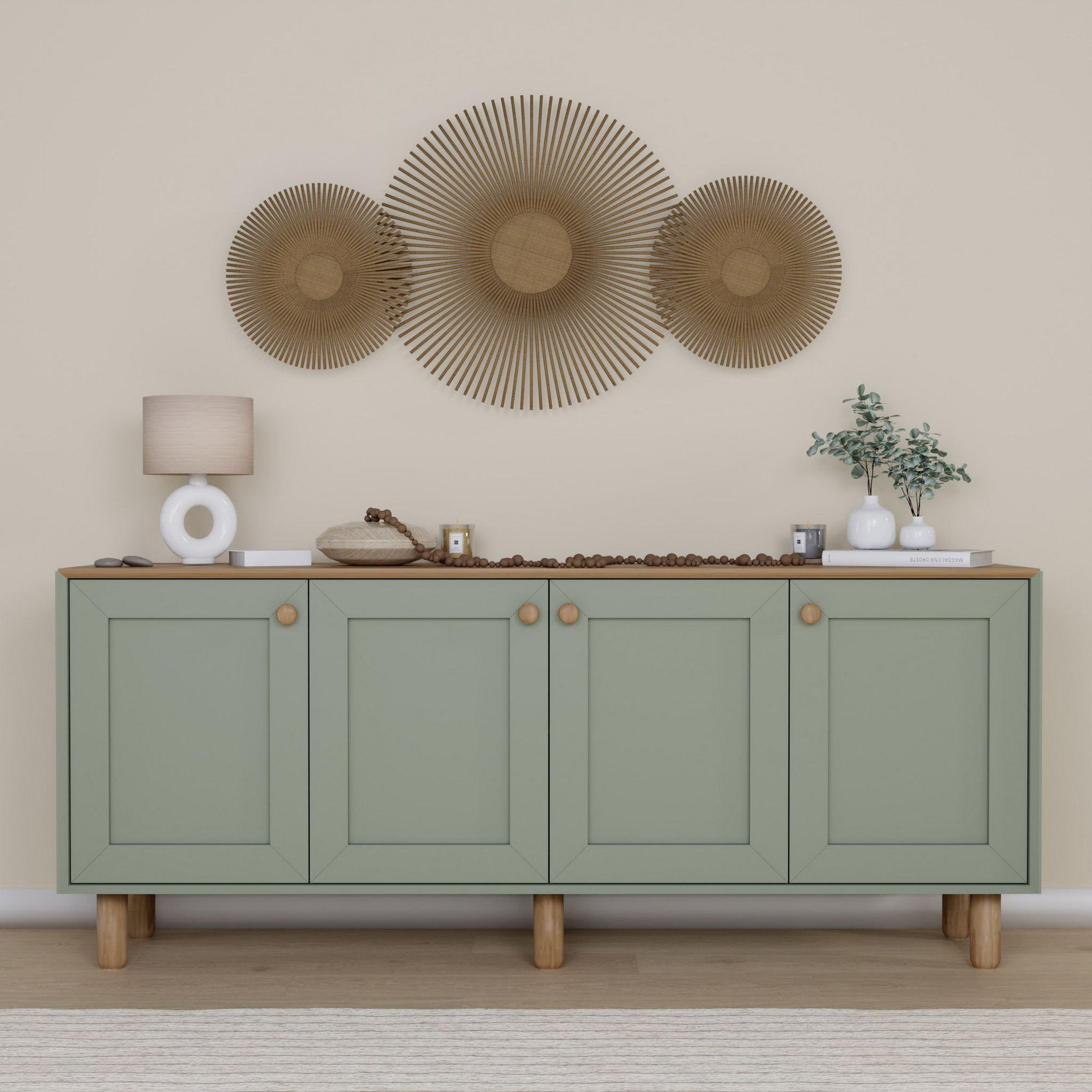 Voir la diapositive 3 : Habitat et Jardin Buffet en bois  Bohem  - 180 x 40 x 75 cm - Vert